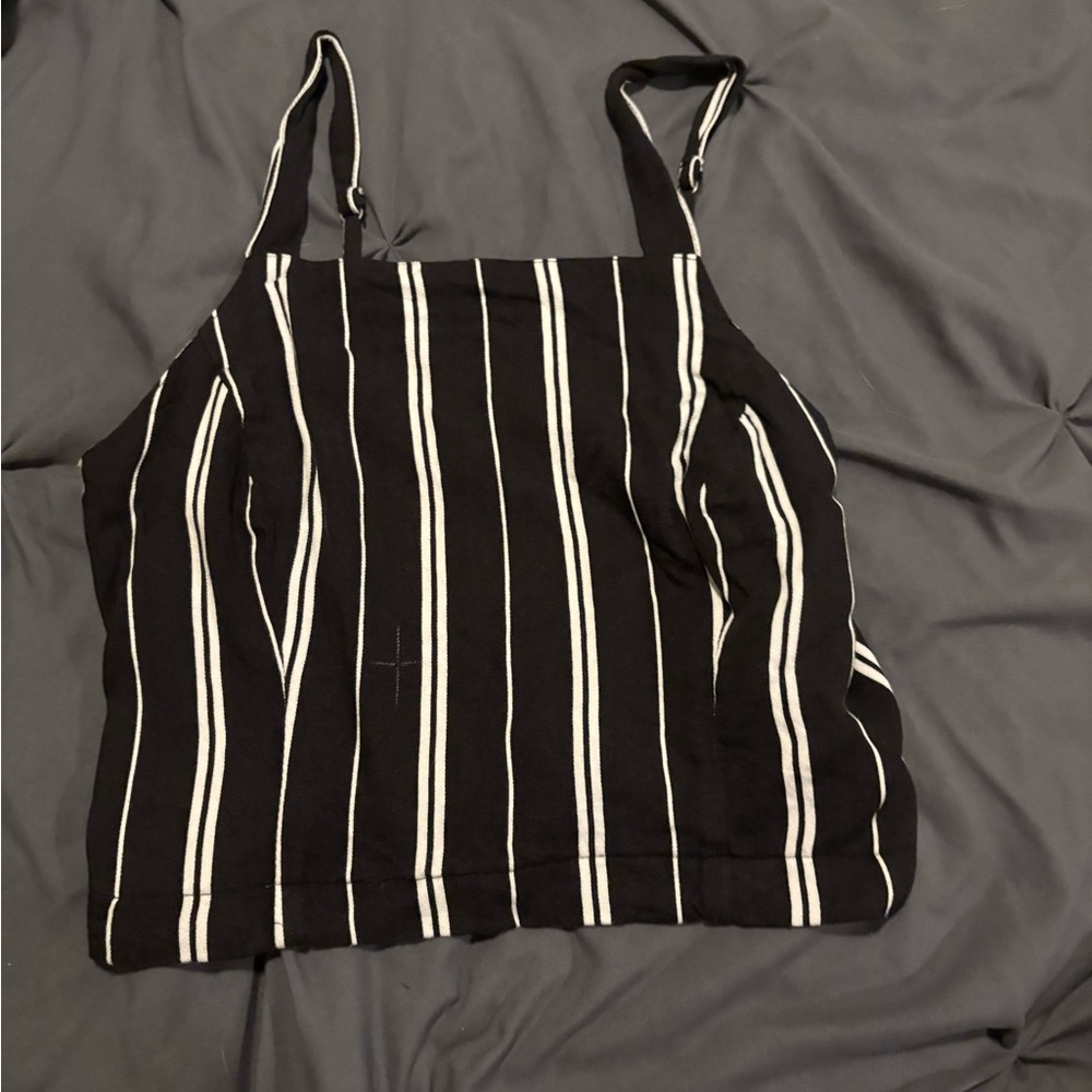 Black and White Striped Women's Top
